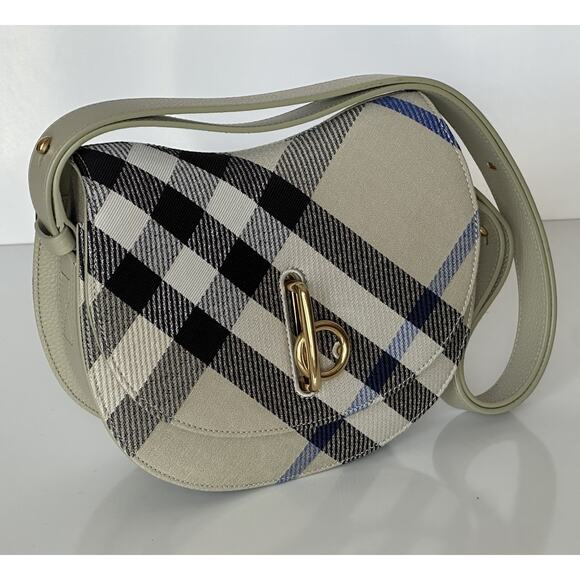 Burberry Small Rocking Horse Check Lichen Bag Jackquard Italy 80996621 NWT $1990 - Picture 1 of 16